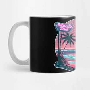 "Jacksonville Beach Sunset - Vaporwave Aesthetic Tee" Mug